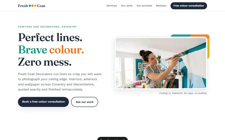 Fresh Coat Decorators, a sample painter & decorator website